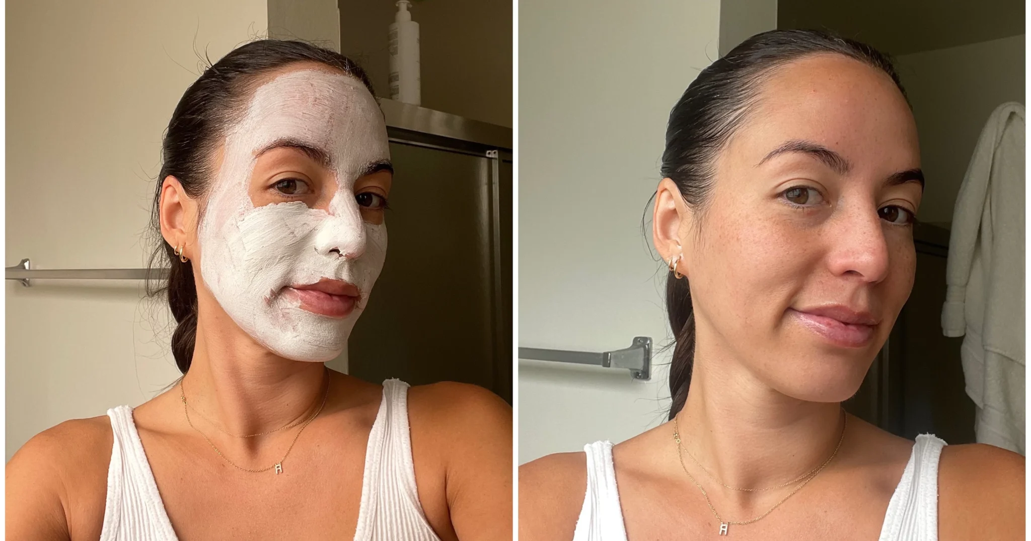 Before and after face mask results - Jessica